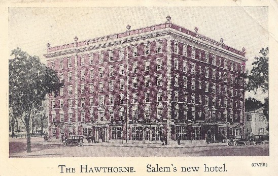 Historical Image of New Hotel Flyer, Front Cover, a member of Historic Hotels of America since 1991, located in Salem, Massachusetts
