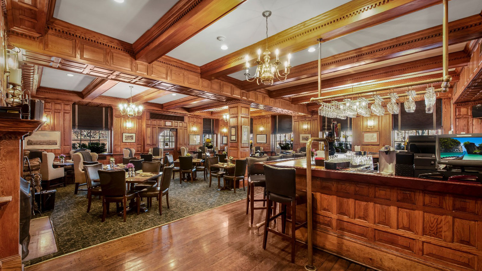 Image of The Tavern on the Green Dining Area at the Hawthorne Hotel, a member of Historic Hotels of America since 1991, located in Salem, Massachusetts