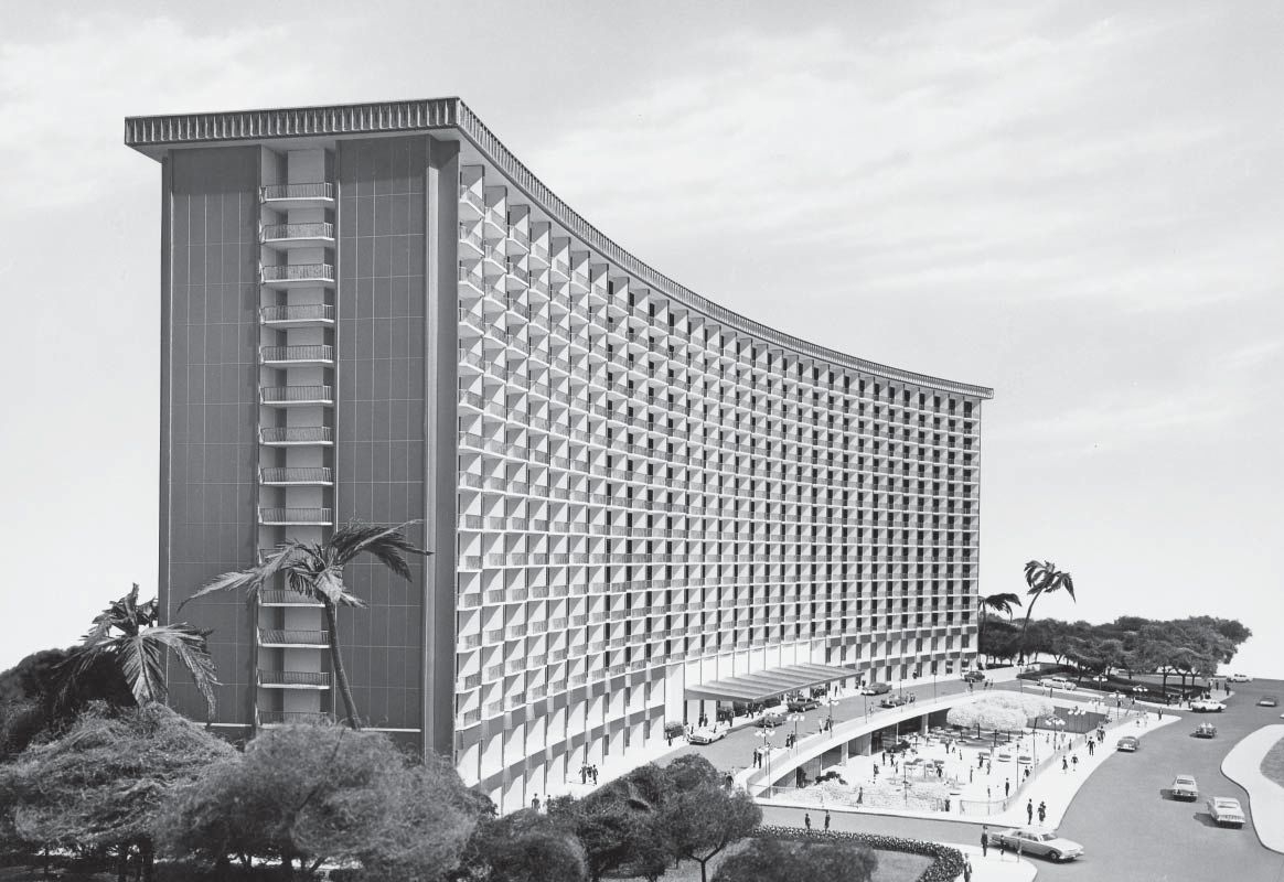 Historic Image of the Fairmont Century Plaza, at Fairmont Century Plaza, in Los Angeles, California, opened in 1961 and a member of Historic Hotels of America since 2022.