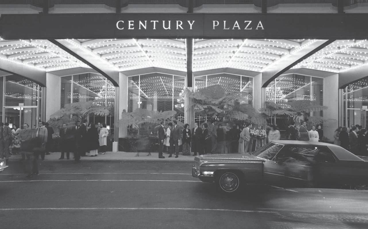 Historic Image of the Fairmont Century Plaza, at Fairmont Century Plaza, in Los Angeles, California, opened in 1961 and a member of Historic Hotels of America since 2022.