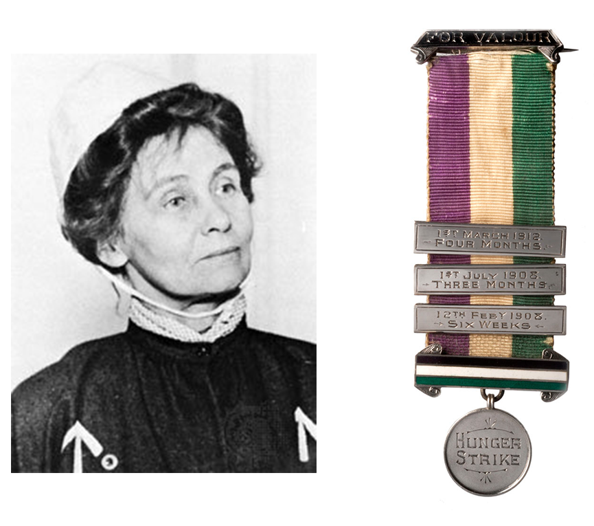 Emmeline Pankhurst and Hunger Strike Medal