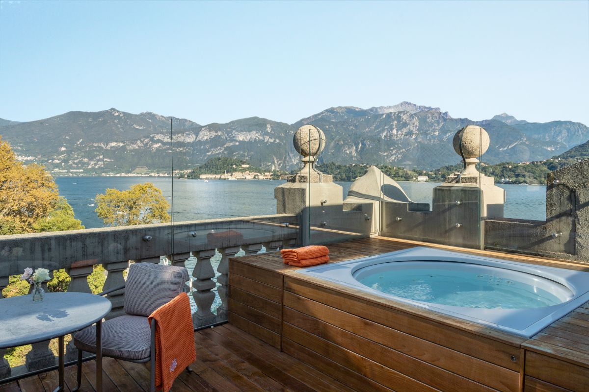 Image of Rooftop Corner Suite Terrace at Grand Hotel Tremezzo, a member of Historic Hotels Worldwide since 2012, dates back to 1910.
