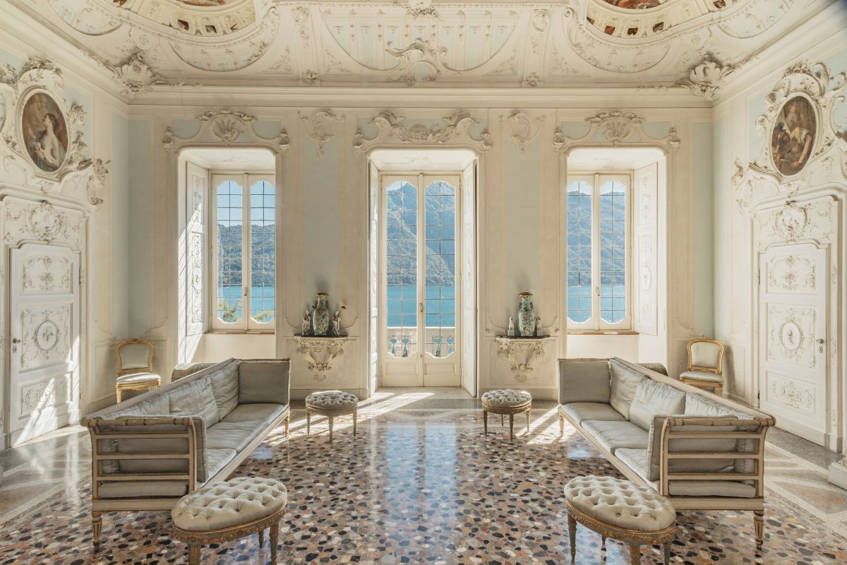 Image of Sala degli Stucchi in the Villa Sola Cabiati at Grand Hotel Tremezzo, 1910, a member of Historic Hotels Worldwide, Lake Como, Tremezzo, Italy