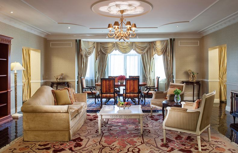 Image of the Chairman Suite living room at Beijing Hotel NUO, 1917, a member of Historic Hotels Worldwide, Beijing, China