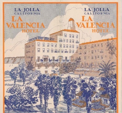 Historical Image of Hotel Advertisement for La Valencia Hotel, 1926, Member of Historic Hotels of America, in La Jolla, California.