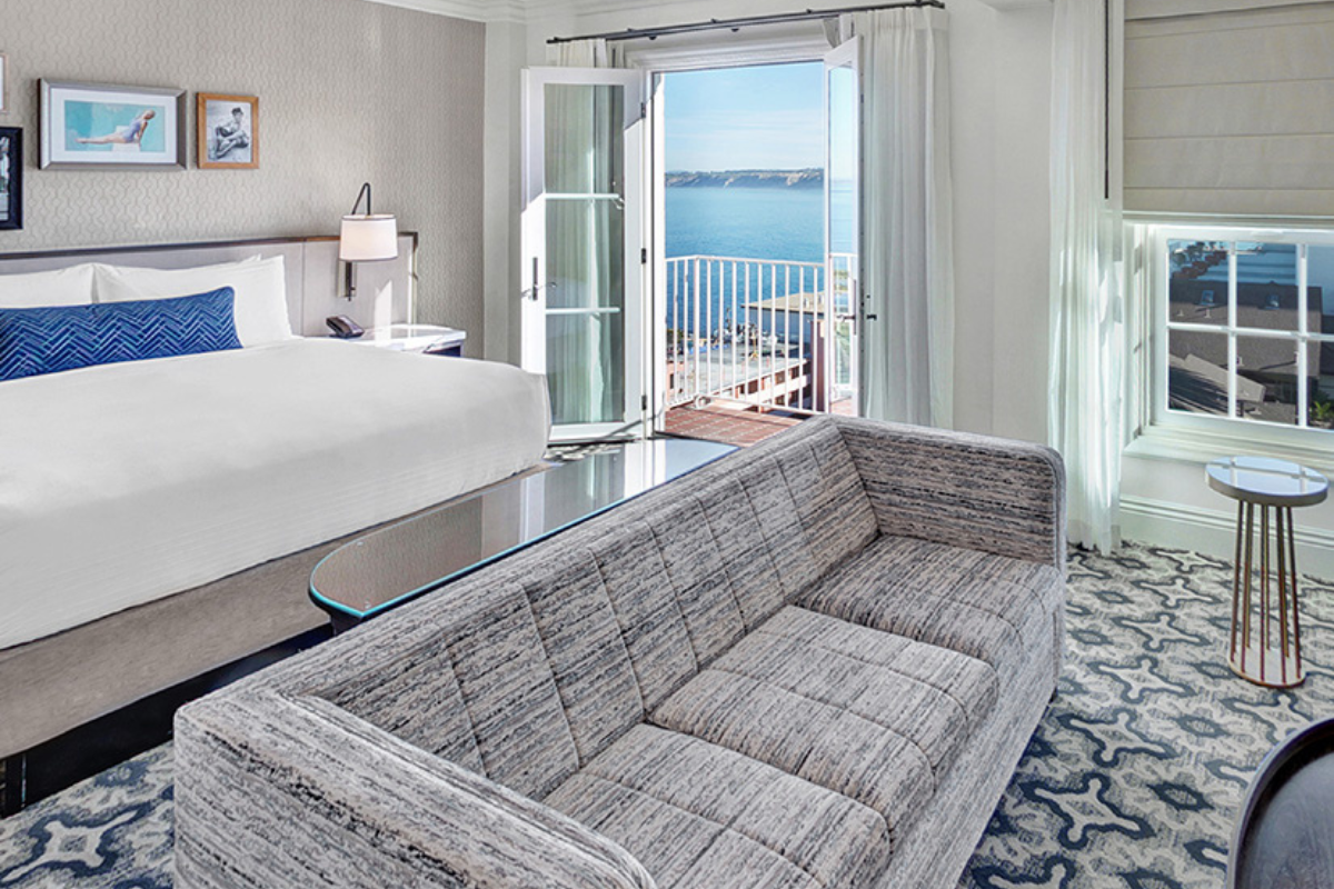 Image of Classic King Junior Ocean Suite at La Valencia Hotel, 1926, Member of Historic Hotels of America, in La Jolla, California.