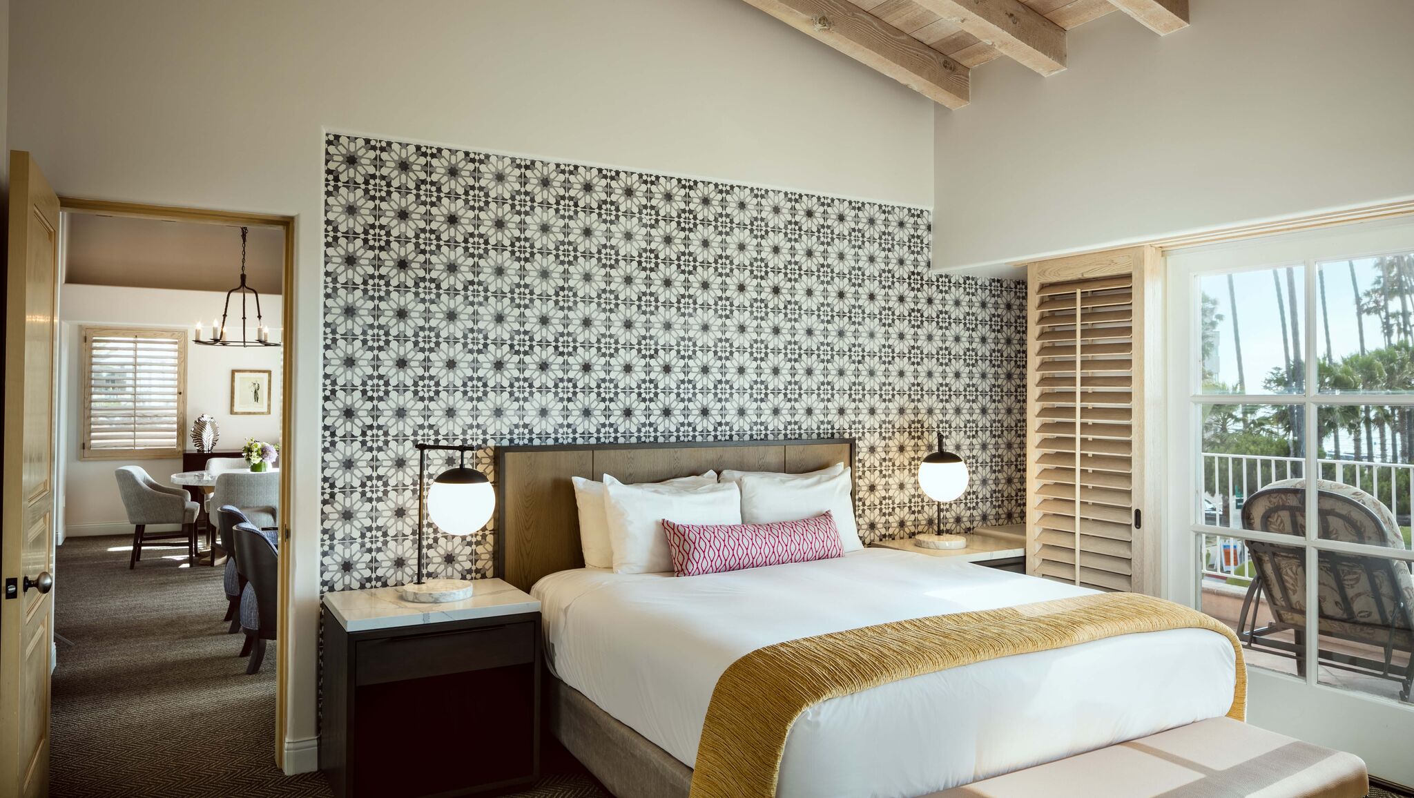 Image of La Valencia Suite Bedroom, La Valencia Hotel, 1926, Member of Historic Hotels of America, in La Jolla, California