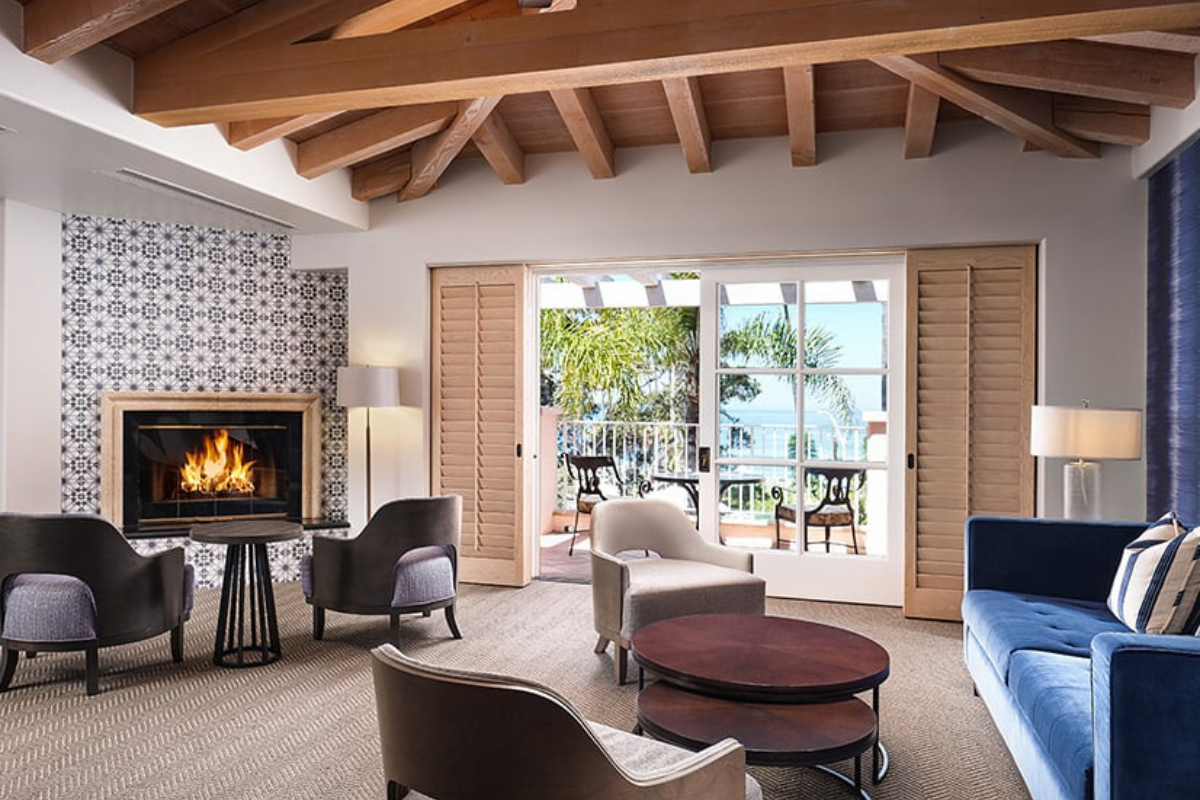 Image of Villa King Ocean Suite Living Area at La Valencia Hotel, 1926, Member of Historic Hotels of America, in La Jolla, California.