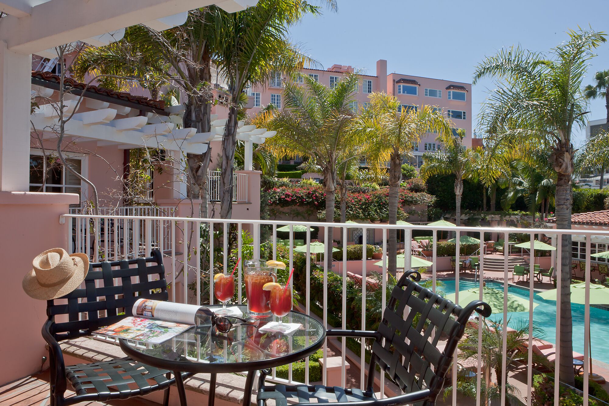 Image of Villa Patio at La Valencia Hotel, 1926, Member of Historic Hotels of America, in La Jolla, California.