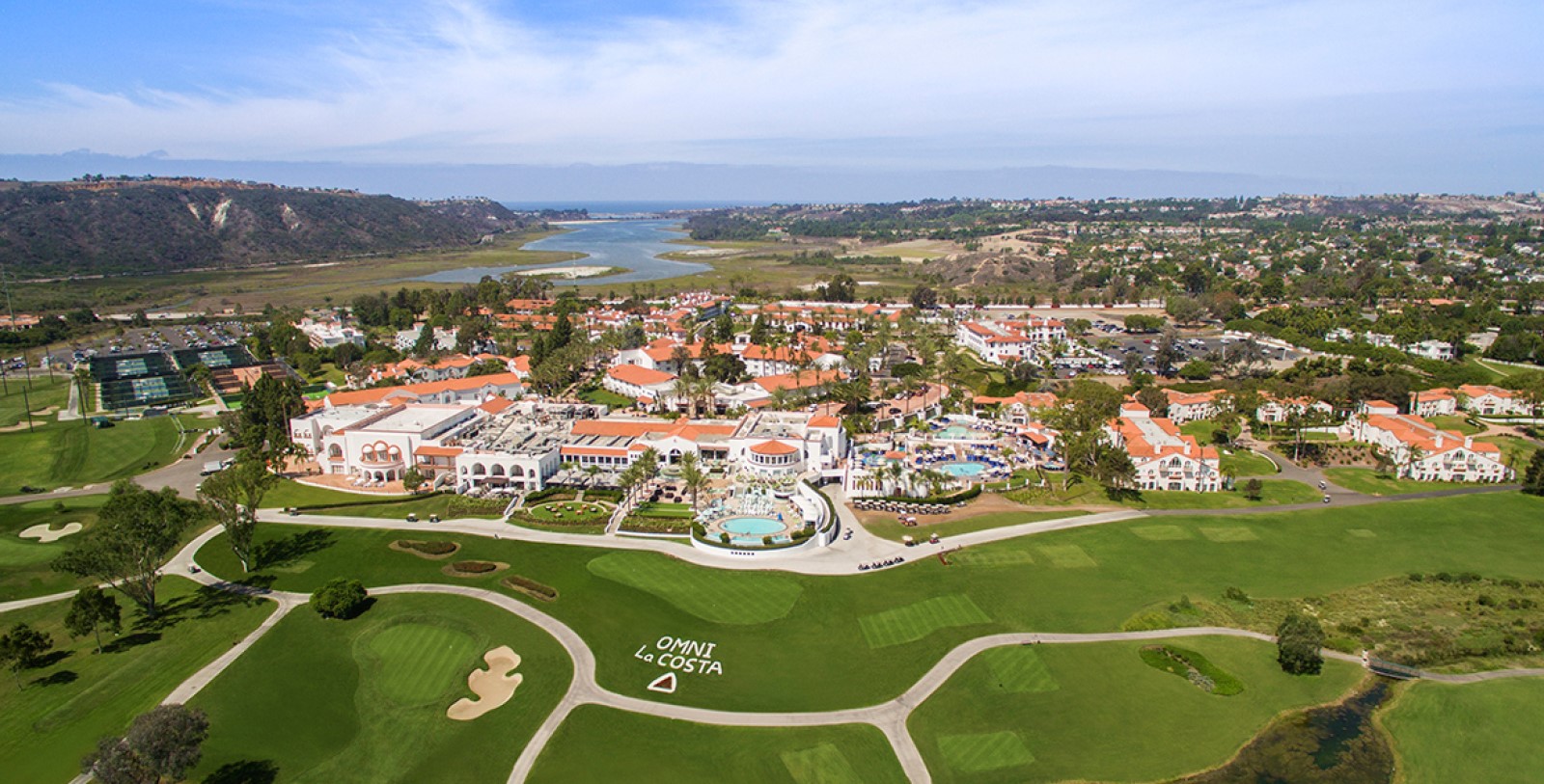 Image of Hotel Exterior & Outdoor Pool, Omni La Costa Resort, Carlsbad, California, 1965, Member of Historic Hotels of America, Overview