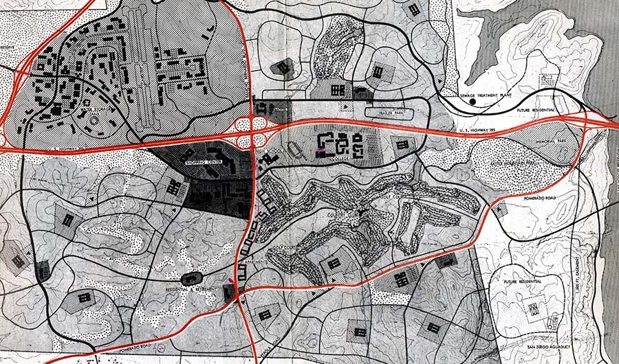 Historical Image of Community Plan Circa 1962, Rancho Bernardo Inn, 1963, Member of Historic Hotels of America, in Rancho Bernardo, California.
