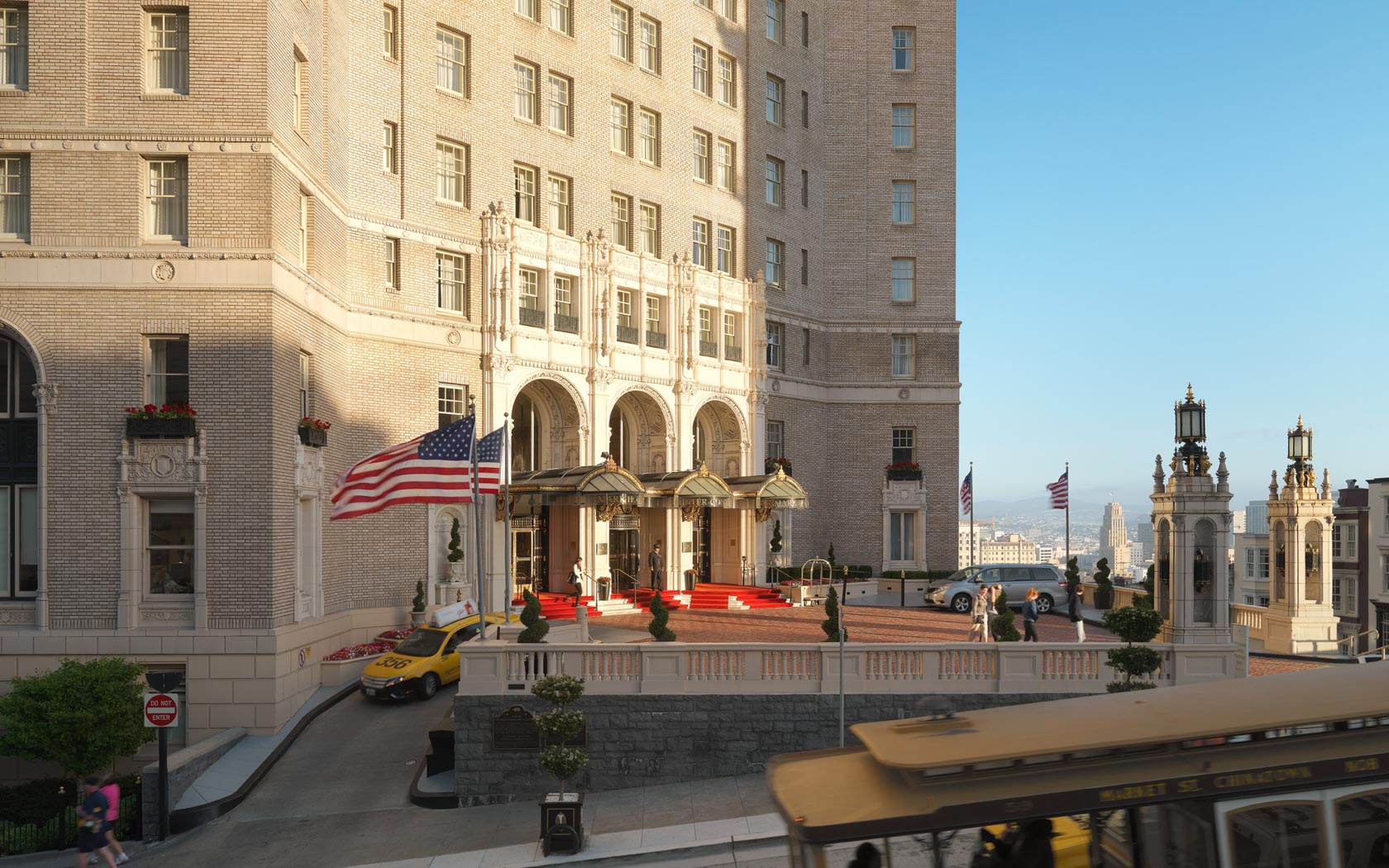 Image of Exterior at Night, InterContinental Mark Hopkins Hotel in San Francisco, California, 1926, Member of Historic Hotels of America, Overview