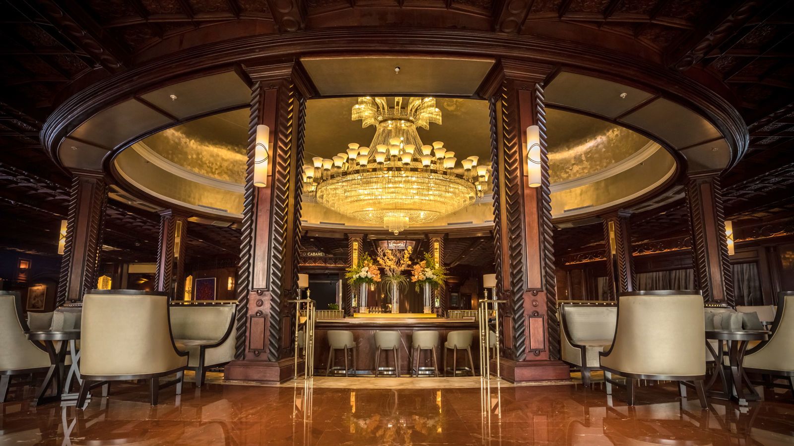 Image of Chandelier Bar at Fairmont El San Juan Hotel, a member of Historic Hotels of America since 2022, located in San Juan, Puerto Rico.