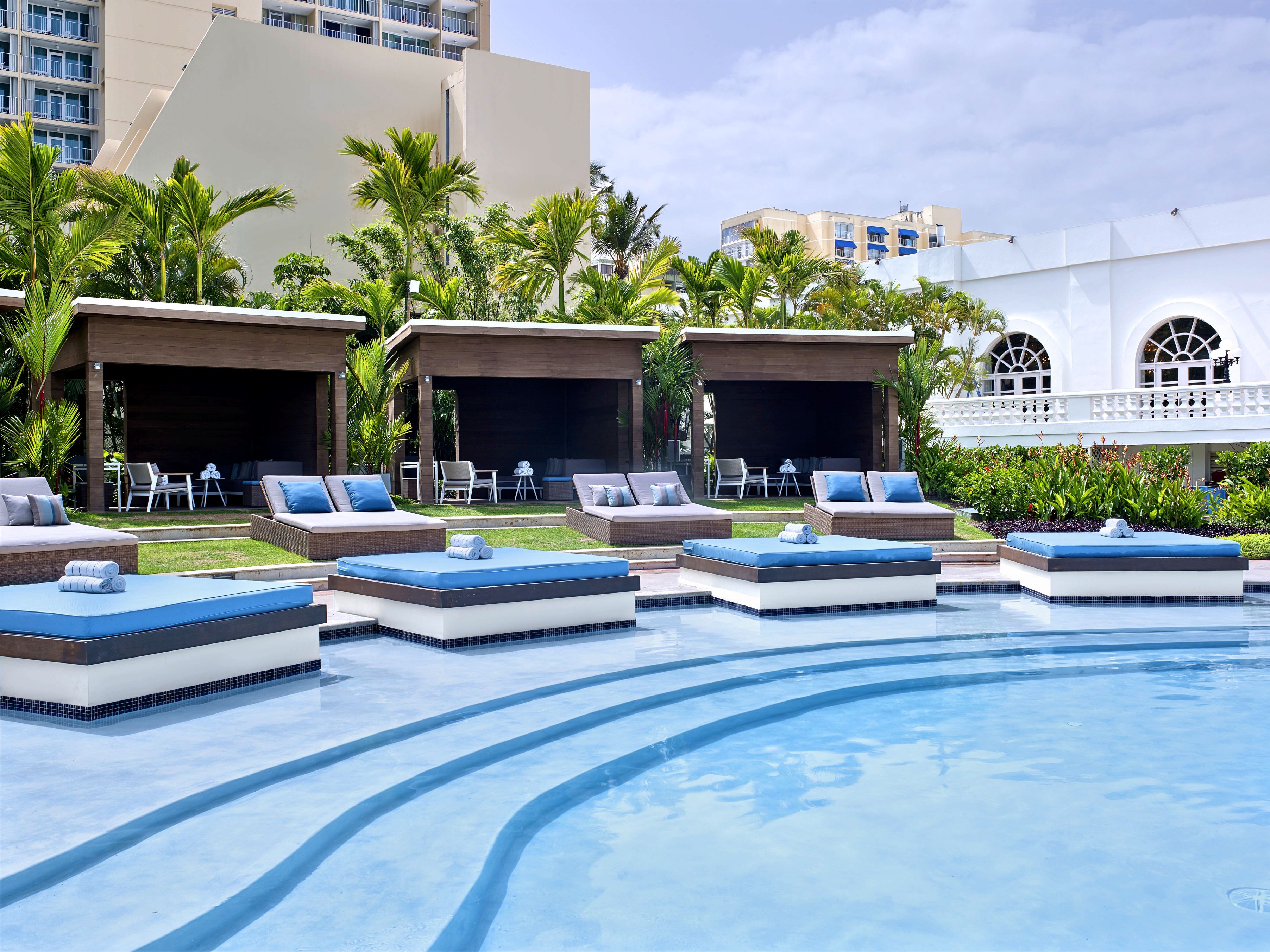 Image of Pool at Fairmont El San Juan Hotel, a member of Historic Hotels of America since 2022, located in San Juan, Puerto Rico.