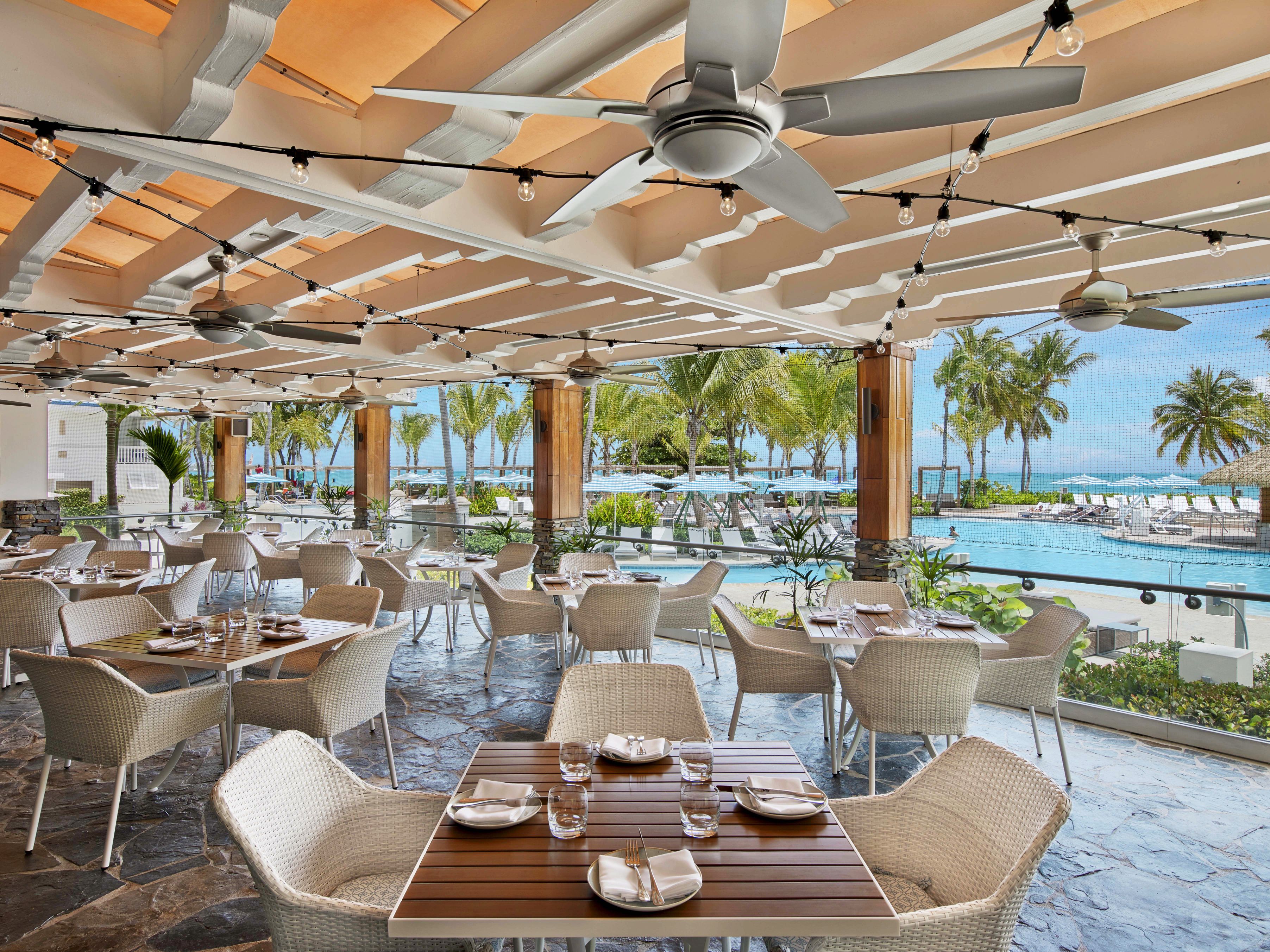 Image of Banyan Tree Grill at Fairmont El San Juan Hotel, a member of Historic Hotels of America since 2022, located in San Juan, Puerto Rico