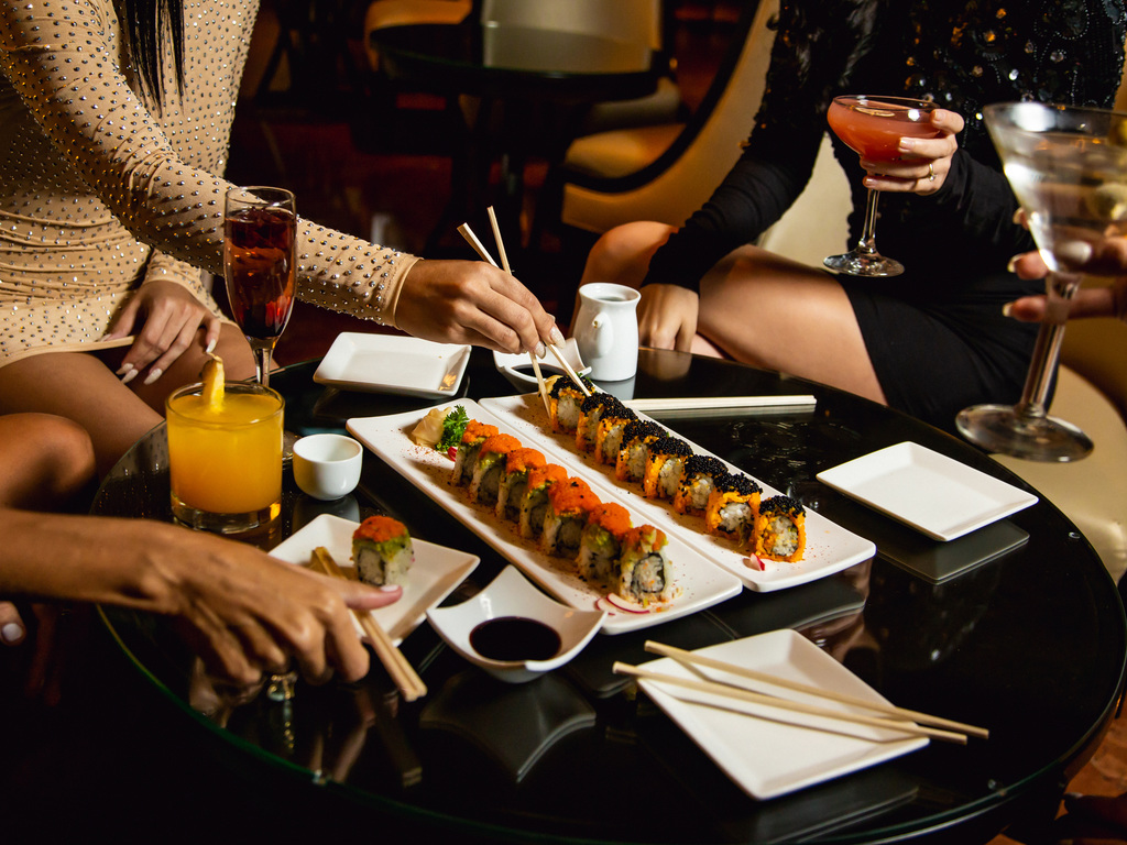 Image of Sushi Served at Crudo Sushi at the Lobby at Fairmont El San Juan Hotel, a member of Historic Hotels of America since 2022, located in San Juan, Puerto Rico
