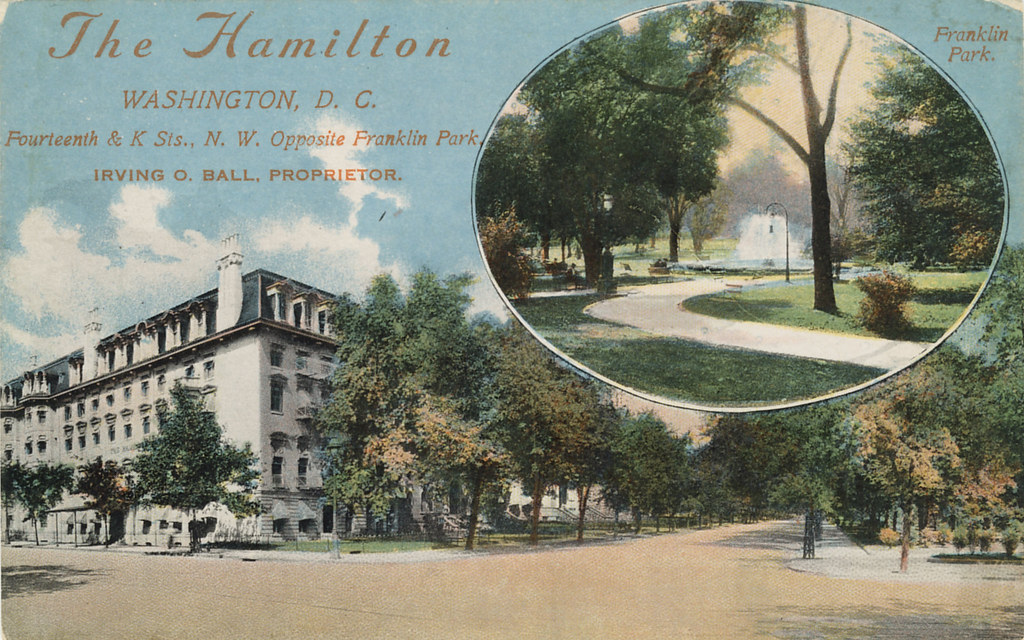 Historical Image of First Exterior, Hamilton Hotel, 1851, Member of Historic Hotels of America, in Washington, D.C.