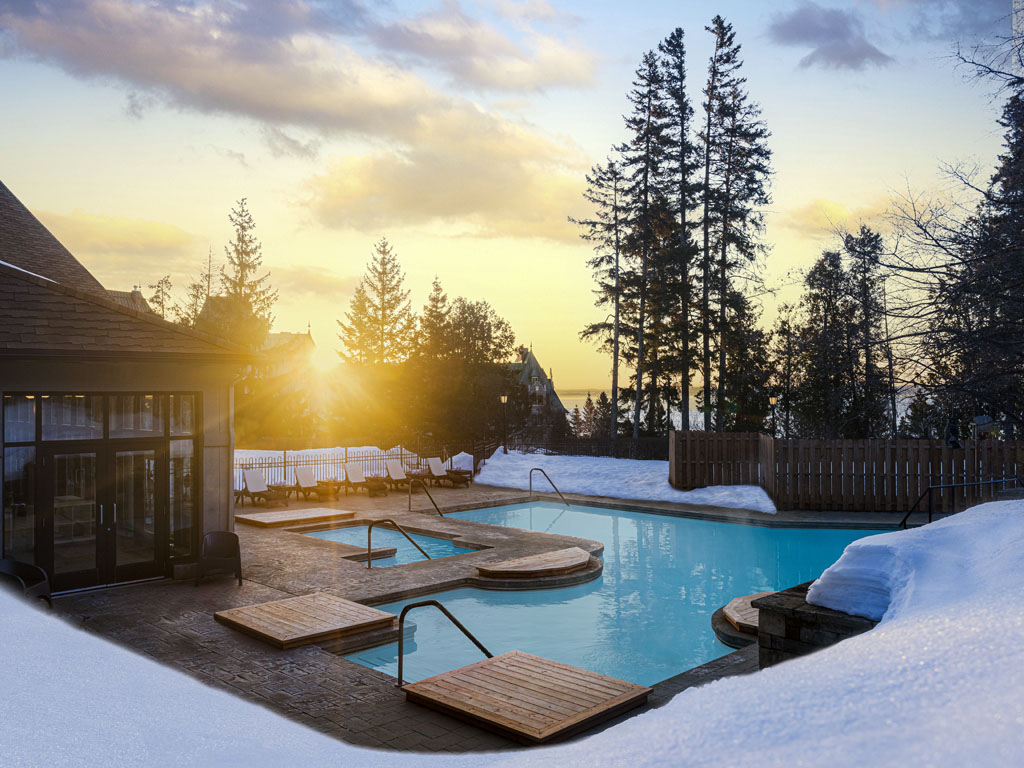 Image of The swimming pool at Fairmont Le Manoir Richelieu, 1899, a member of Historic Hotels Worldwide since 2018, Charlevoix, Quebec, Canada
