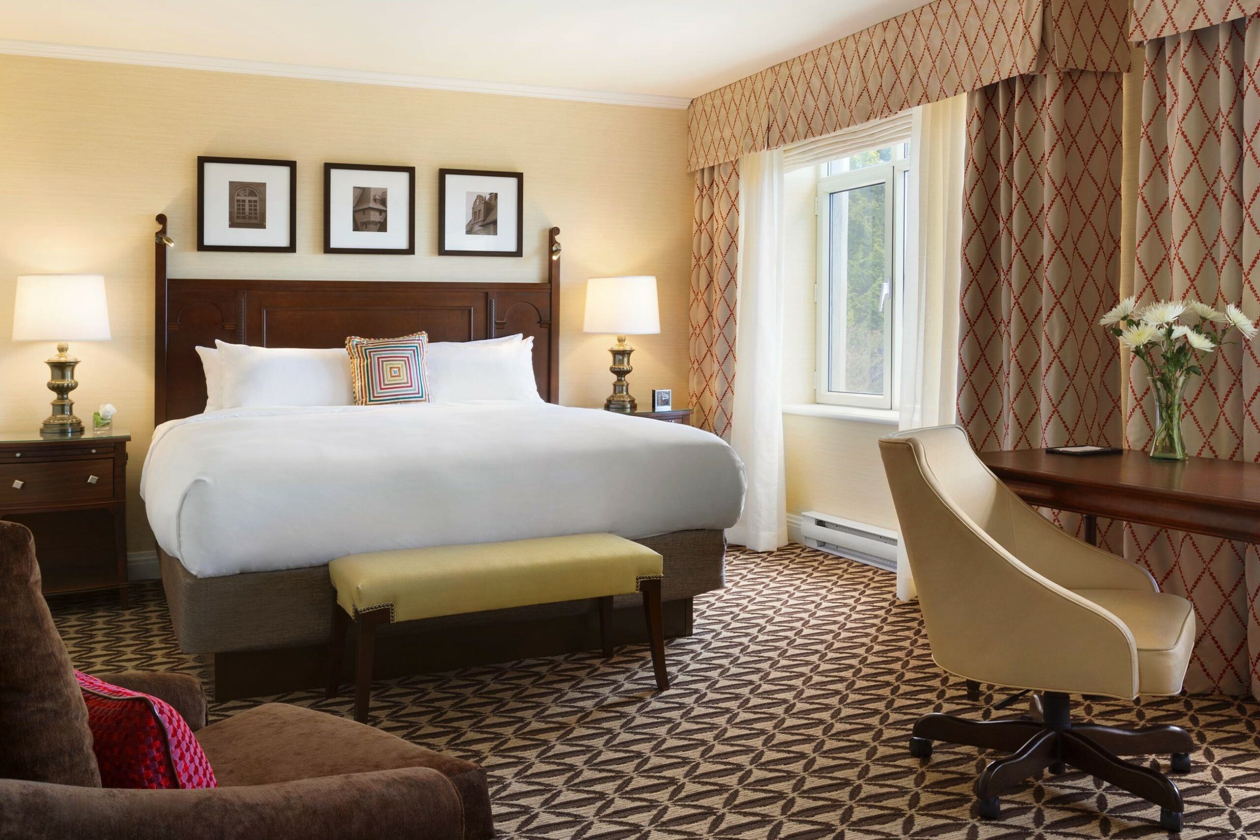 Image of Fairmont Guestroom at Fairmont Le Manoir Richelieu, 1899, a member of Historic Hotels Worldwide since 2018, Charlevoix, Quebec, Canada
