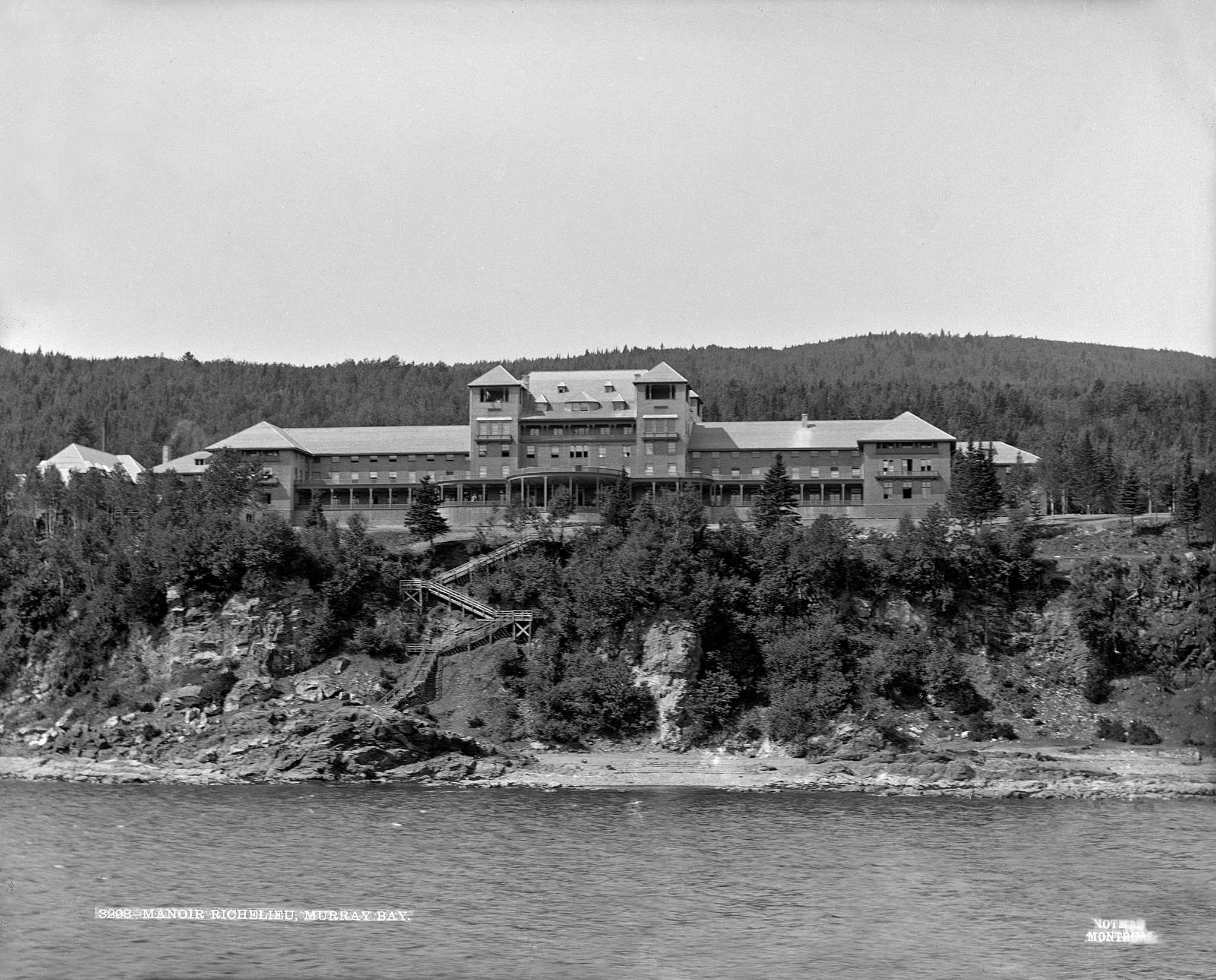 Historical image of the original Manoir Richelieu building circa 1895, Fairmont Le Manoir Richelieu, 1899, a member of Historic Hotels Worldwide since 2018, Charlevoix, Quebec, Canada